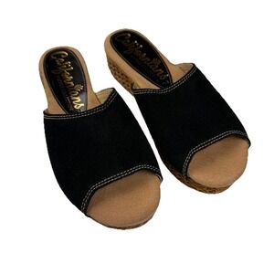 Californians USA handmade  Margot Black Suede sandals Women's Size‎  7